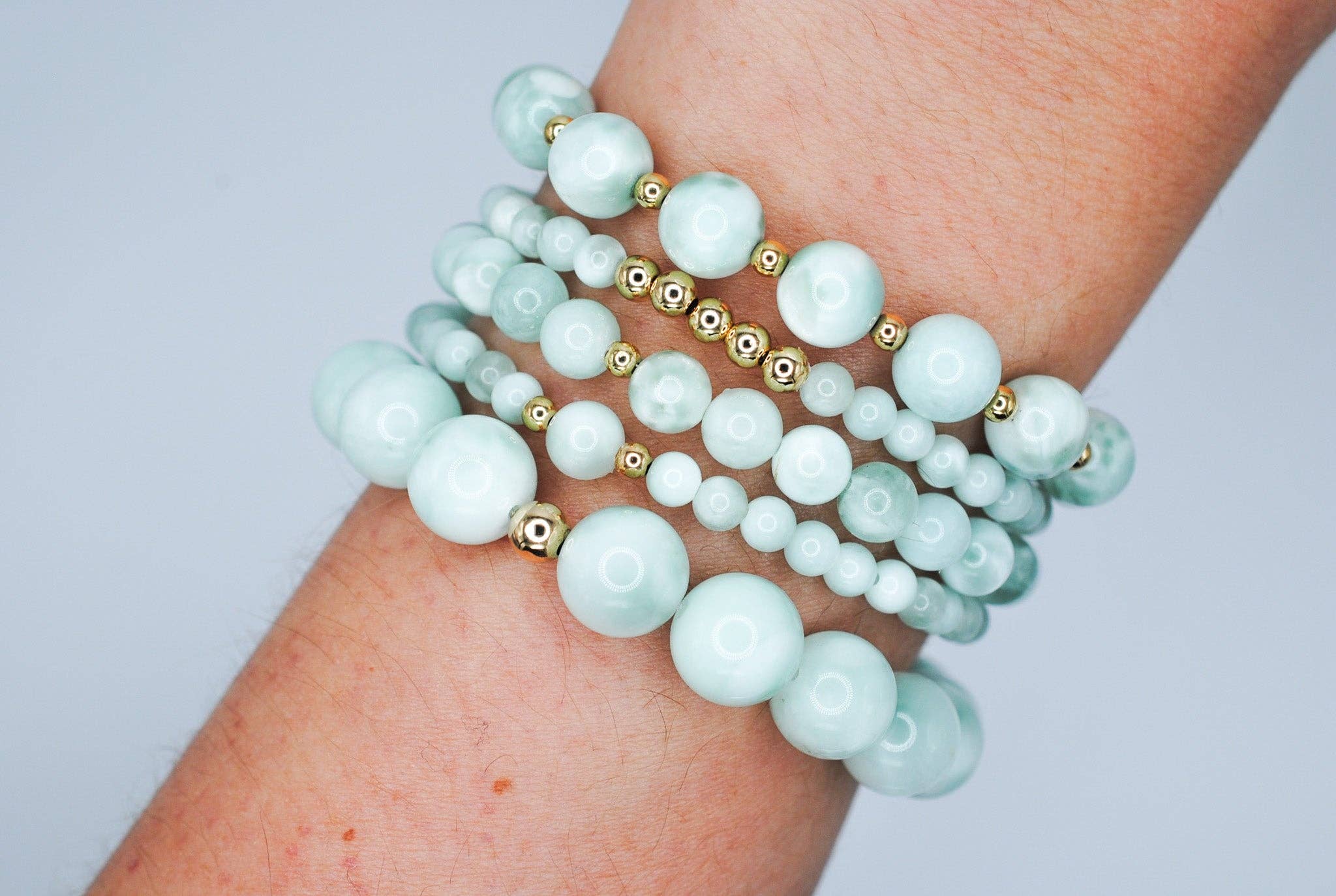 Ripple | Reiki Infused Jewelry - Wholesale Beaded Bracelet - Angelite Infinity Grande Bracelet1