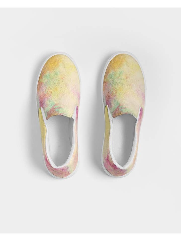 Pastel Tie Dye Women's Easter Slip-On Canvas Shoe for wholesale on Faire