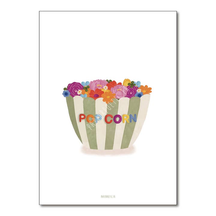 Poster "Bloemenpopcorn" voor wholesale door Papier Poetic