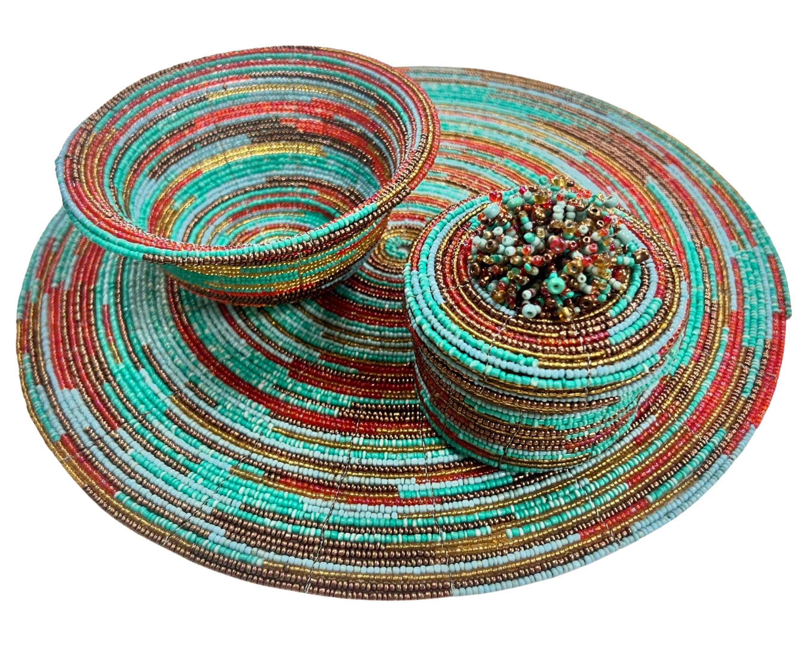 Bamboo Source Tropical Decor - Wholesale Placemat - Beaded Placemat - Round10