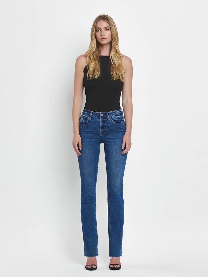 SLANKE BOOTCUT JEANS MET HOGE TAILLE LV1480 voor wholesale door Lovervet by VERVET