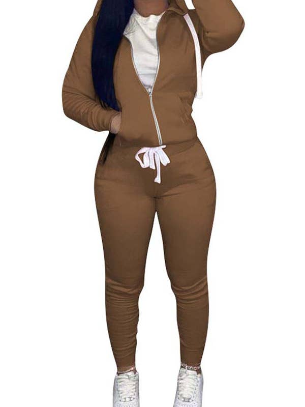 MB FASHON HOODED POCKET TOP PANTS SET 1153R FLEECE for wholesale by MB Fashion Wholesale