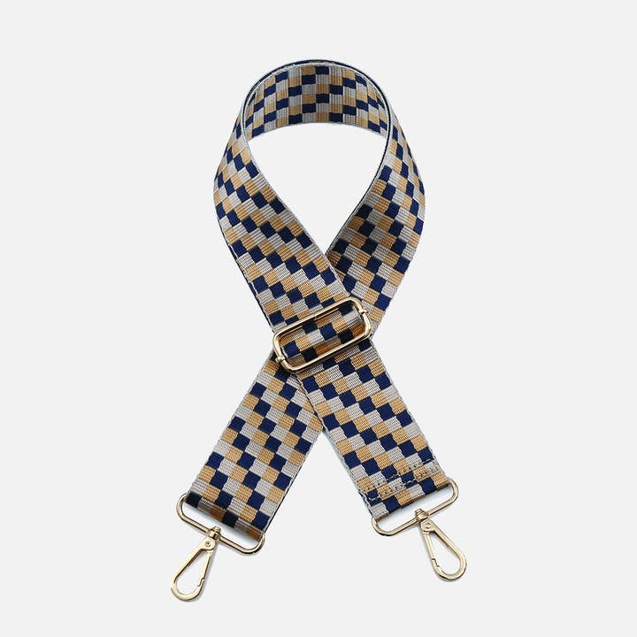Azul/dourado STPCHK Checkered Bracelete de Guitarra para venda a revendedores na Faire0