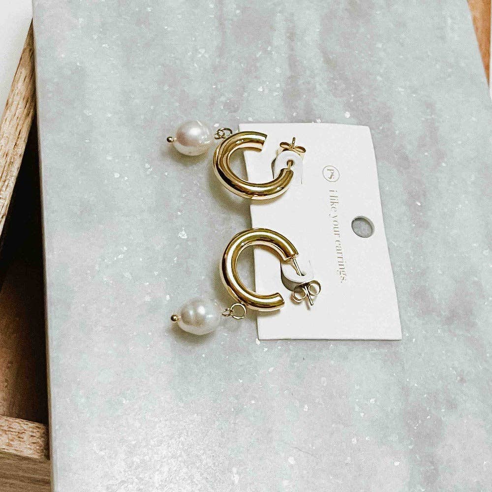 Pretty Simple - Venta al por mayor Pendientes de aro - Pendientes de Aro Colgantes con Perlas IMPERMEABLES al por mayor2