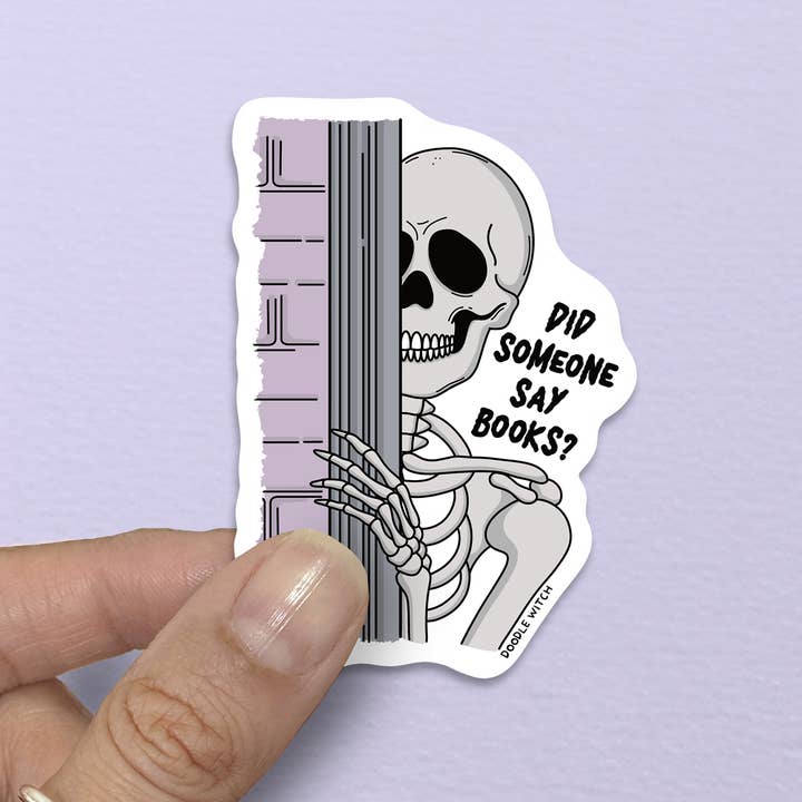 Did Someone Say Books Skeleton Sticker for wholesale by DoodleWitch