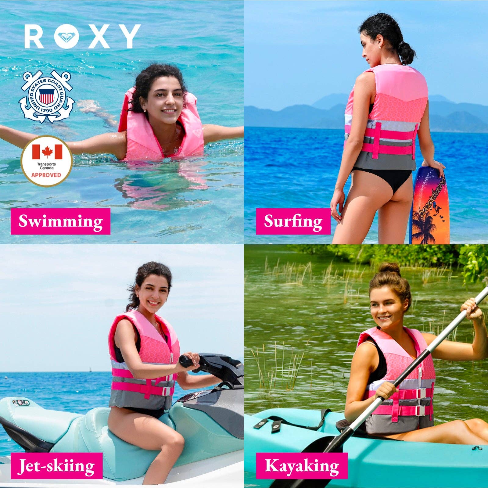 Sixale - Wholesale Life Jackets - Kids & Baby - ROXY USCG Approved Women’s Life Vest for Boating, Fishing & Kayaking5