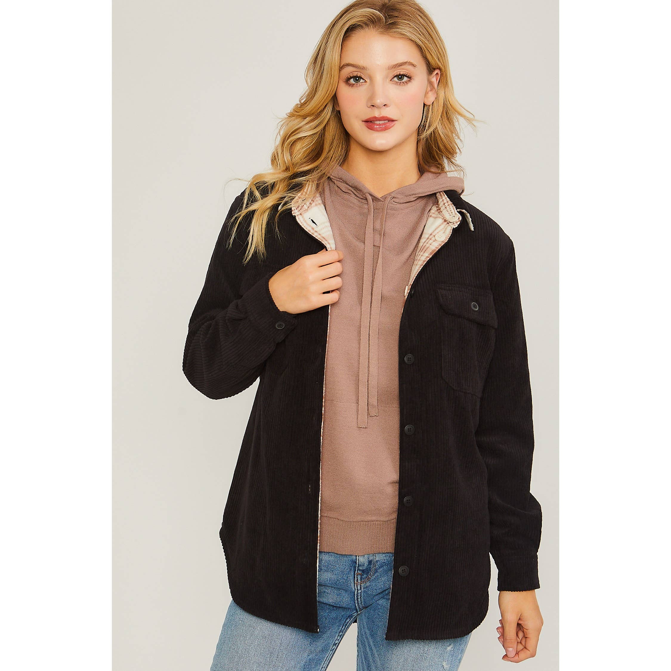 Apolline - Wholesale Shirt Jacket/Shacket - Women's - Corduroy Reversible Button Down Jacket0