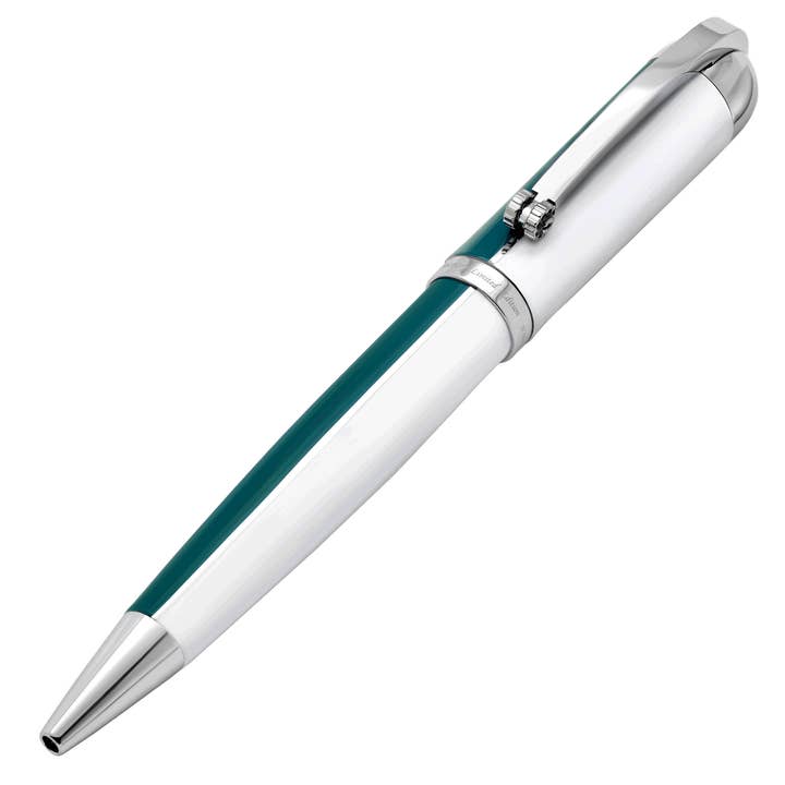 Xezo Visionary® Brass & Aluminum Enameled Ballpoint Pen - Teal Green / White
for wholesale by Xezo