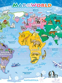Map of the World (35 piece) Floor Puzzle for wholesale by Cheatwell Games