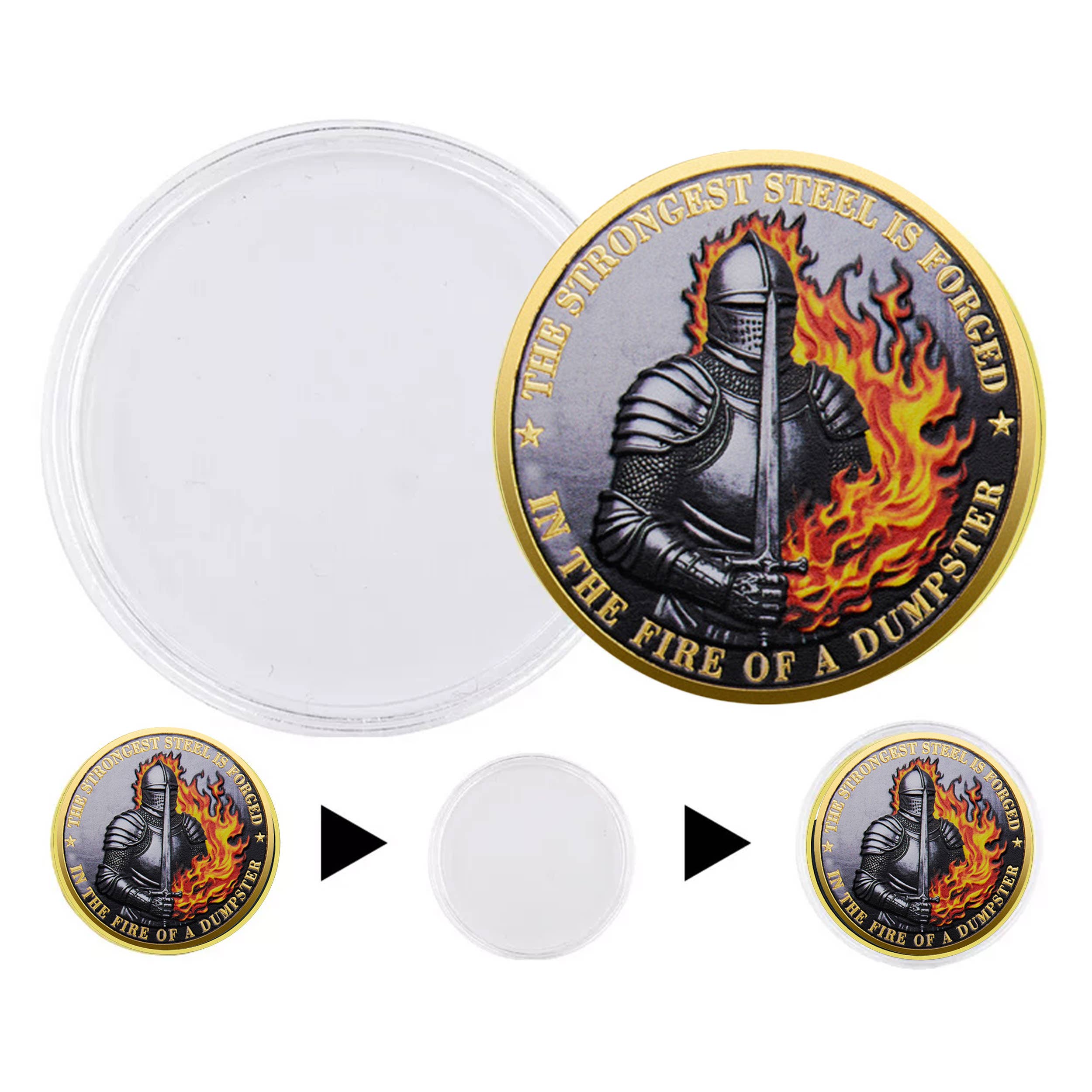 Blinkee.com, LLC – wholesale Keepsake coin/token – Knight Dumpster Fire Department Challenge Gold Plated Coin4