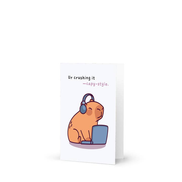 Cute Asian Cards - Wholesale Encouragement Card - Crushing It Capybara Support Cards | Cute Animal Encouragement Get Well Friends6