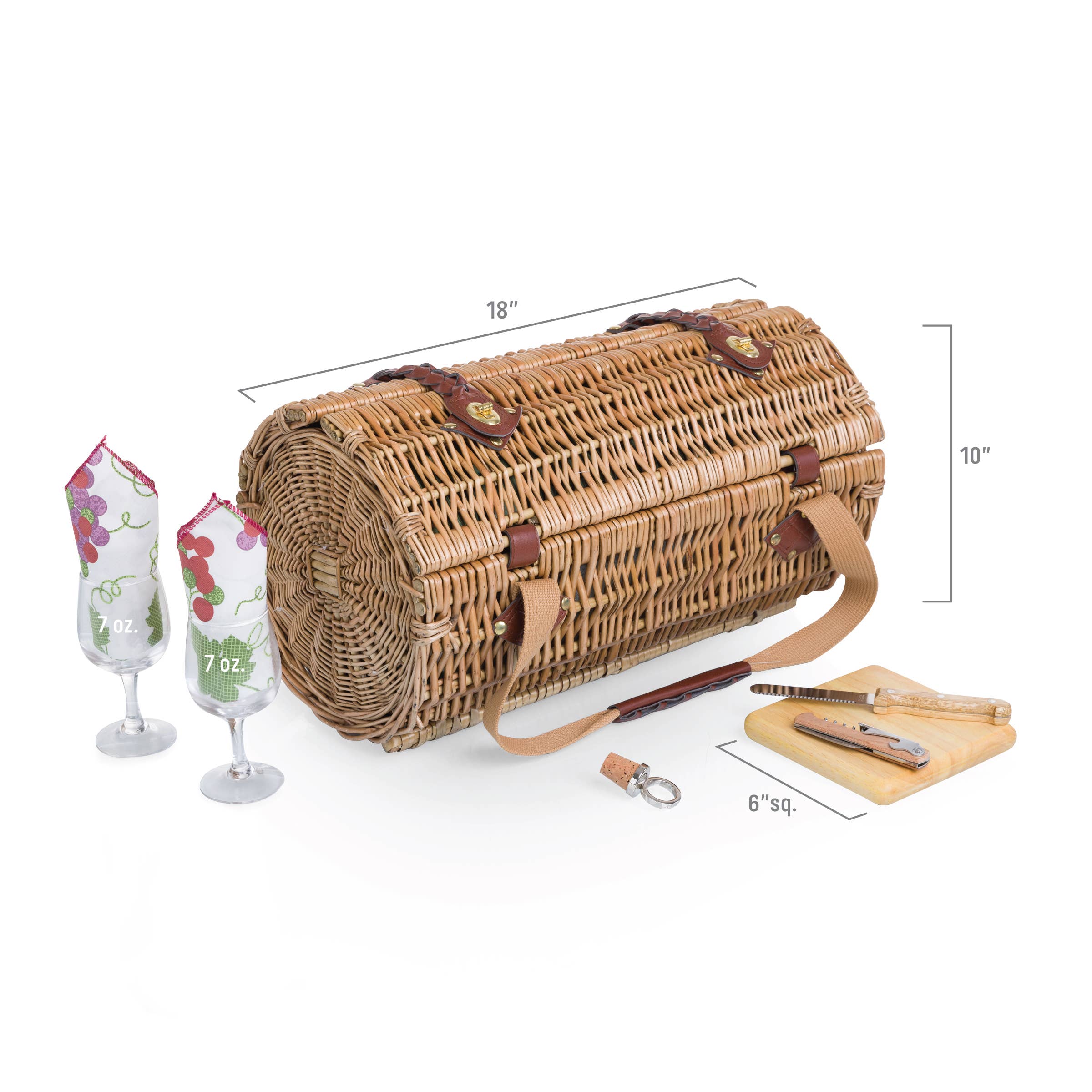 Pine Green Verona Wine & Cheese Picnic Basket (Pine Green) for wholesale on Faire5