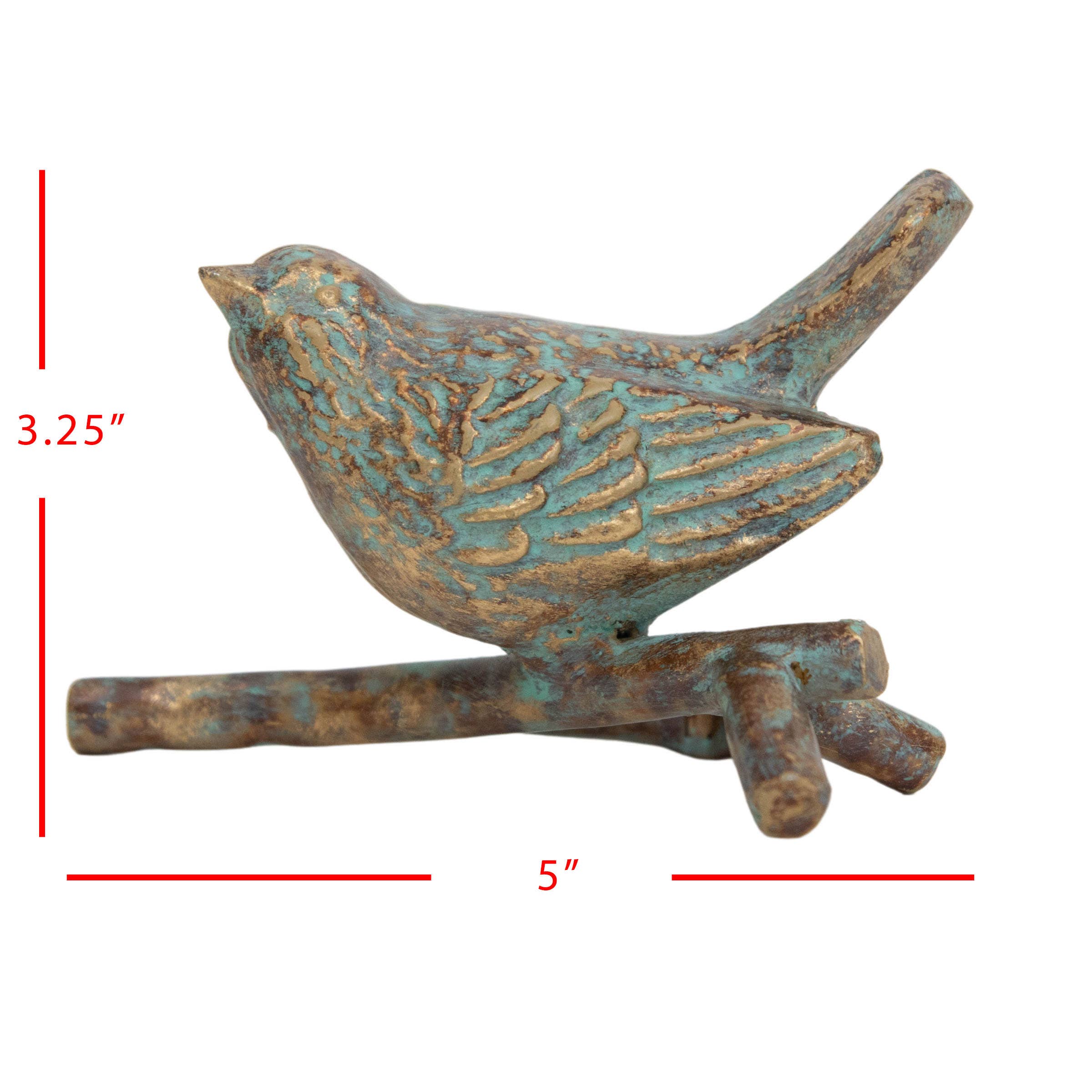 Foreside Home & Garden - Wholesale Decorative Figurine - Abeline Vintage Patina Cast Iron Decorative Bird Figure6