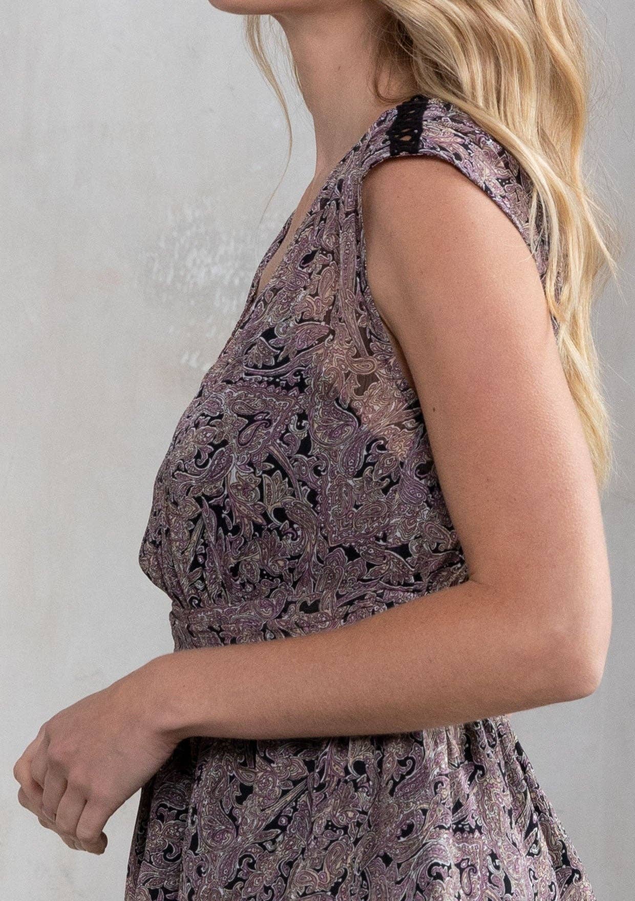 Lovestitch - Vente Chemisier – femme - Blouse péplum transparente à imprimé cachemire5