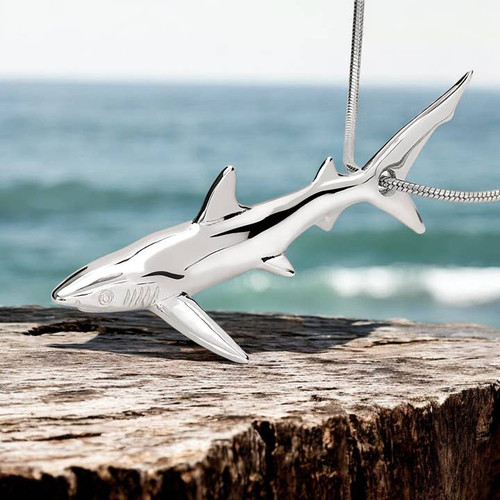 Joe Romeiro´s Blue Shark Necklace – Sterling Silver for wholesale by Big Blue by Roland St John