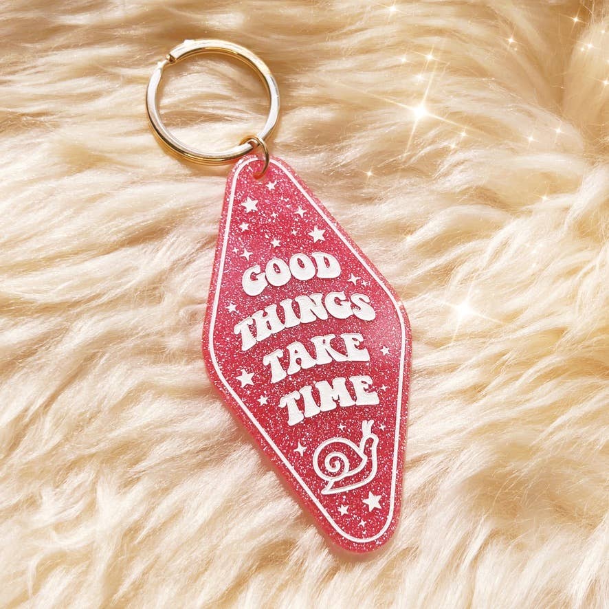 Wildflower + Co. - Wholesale Keychain - Women's - Positive Affirmation Glitter Motel Keychain Stocking Stuffer6