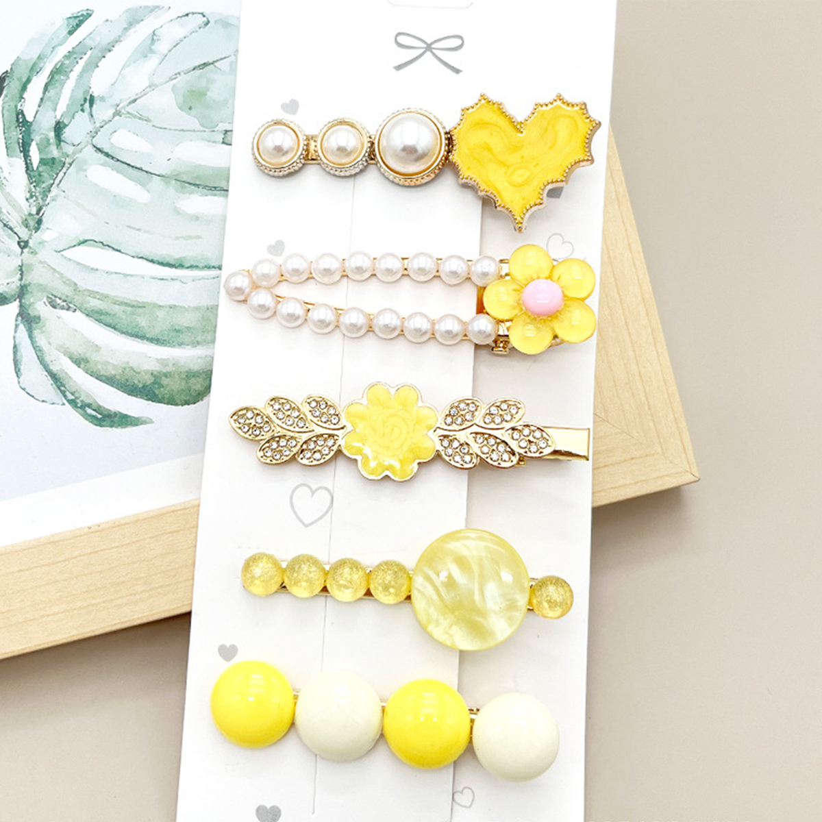 ACCITY - Wholesale Hair Clip - Women's - Rhinestone Pearl Hair Clip Set-Elegant Side Pin _CWASC0349638