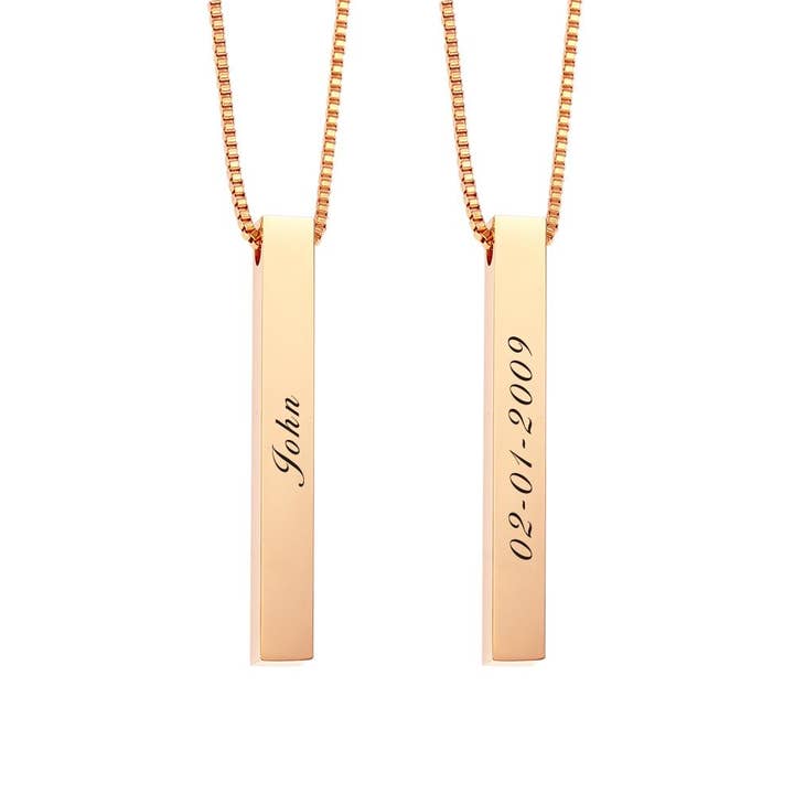 Personalized & Engraved Bar Pendant Necklace for wholesale by SoulfulMemory