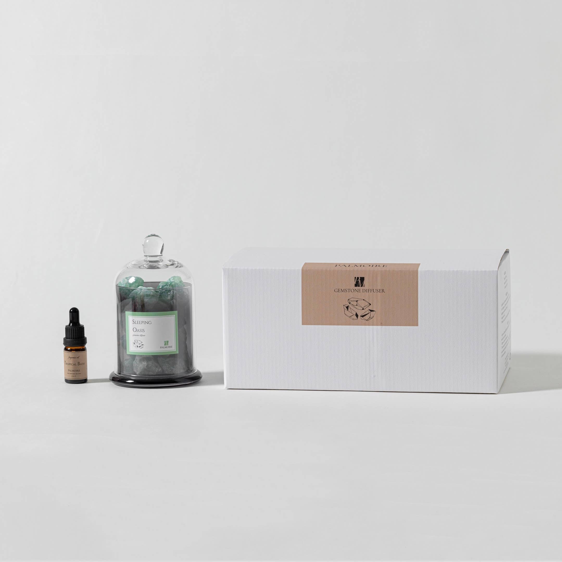 Palmoire Home Fragrance - Vente Diffuseur à tiges - Diffuseur Sleeping Oasis avec pierre précieuse [pomme/ambre]5