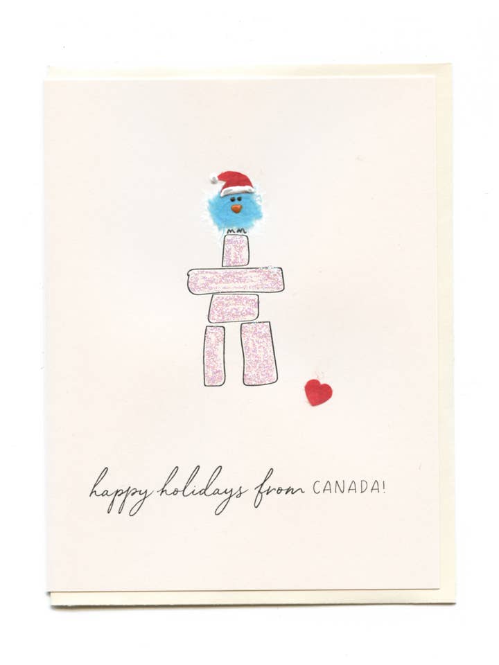 « Joyeuses Fêtes du CANADA » Inukshuk pour la vente par FLAUNT HANDMADE CORRESPONDENCES