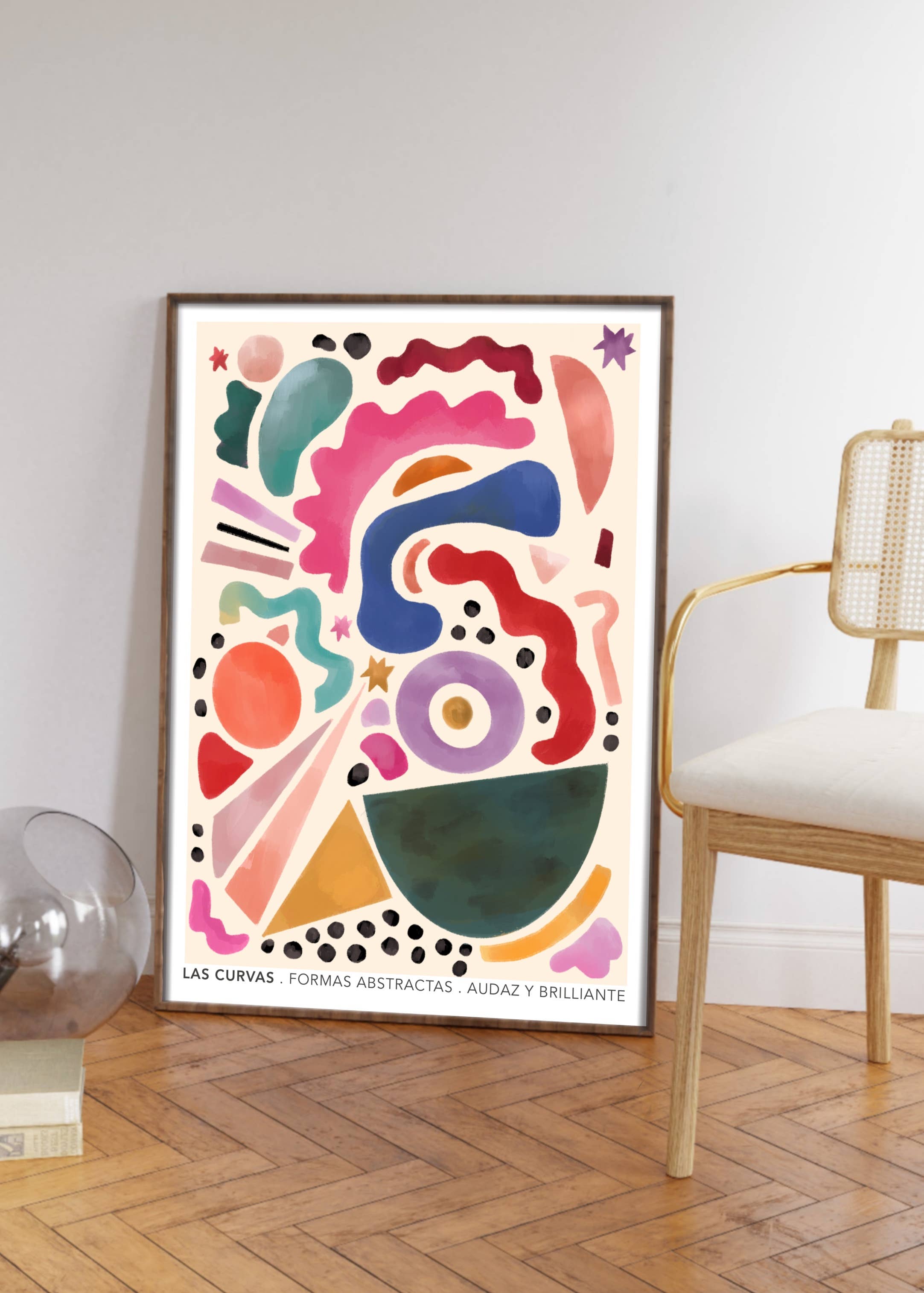 Kate Fox Design – Impressão artística por atacado – Impressão de arte abstrata, colorido, formas, arte moderna, brincalhão4