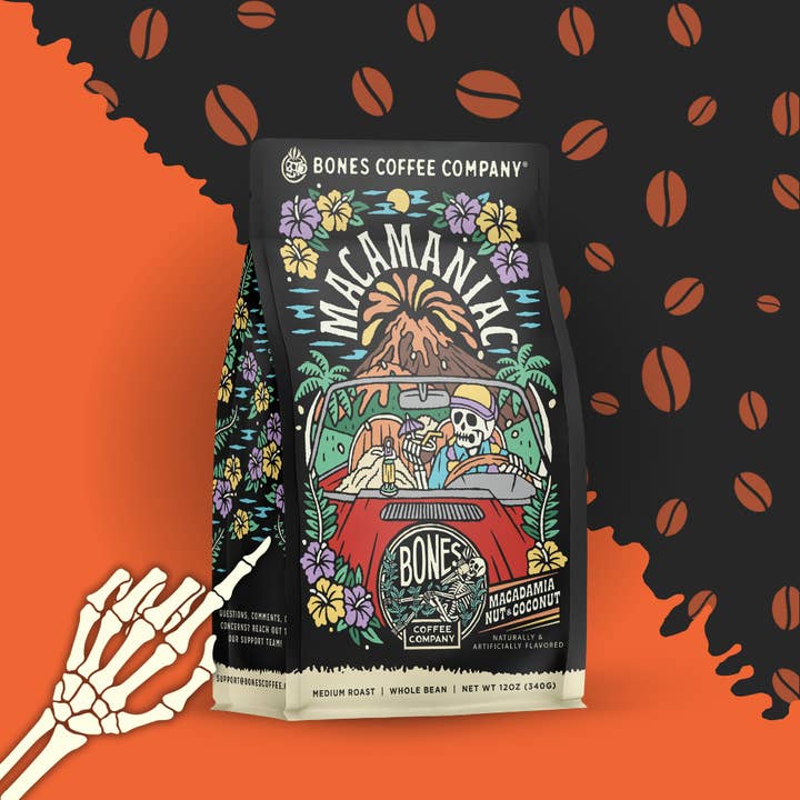Macamaniac Flavored Coffee | 12oz | Whole Bean & Ground and other Purchase wholesale beans and nuts. Free returns & net 60 terms on Faire trending on Faire.