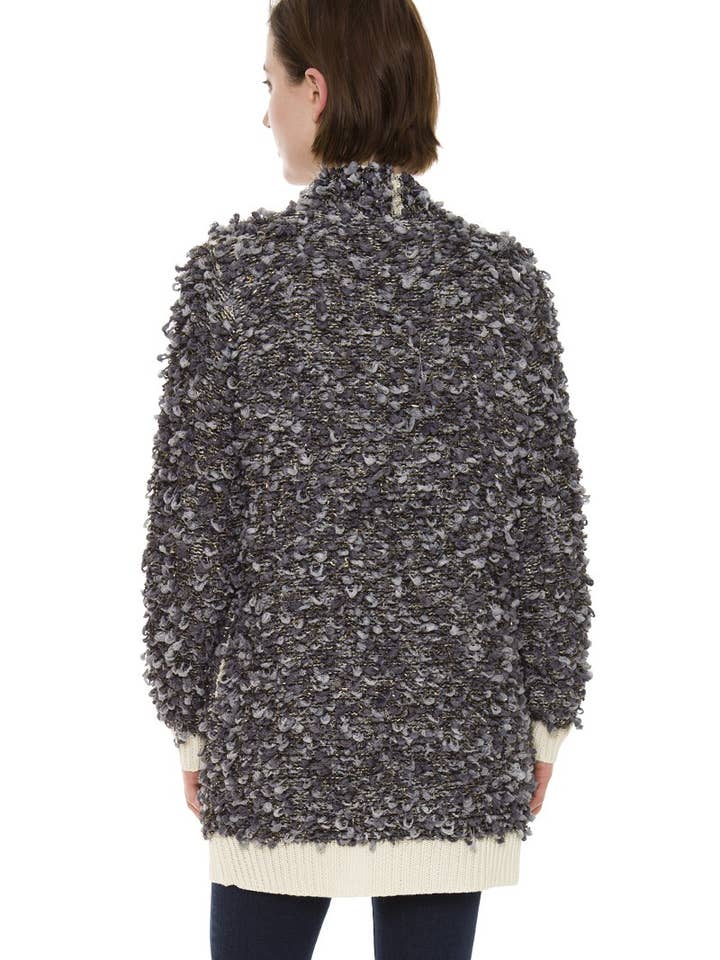 Fashion City - Wholesale Cardigan - Women's - Confetti Boucle Open Front Long Cardigan Sweater2