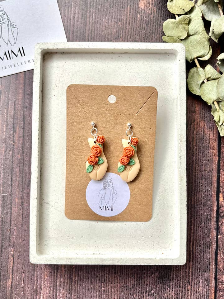 The Flowered Female Form Earrings for wholesale by Mimi Handcrafted