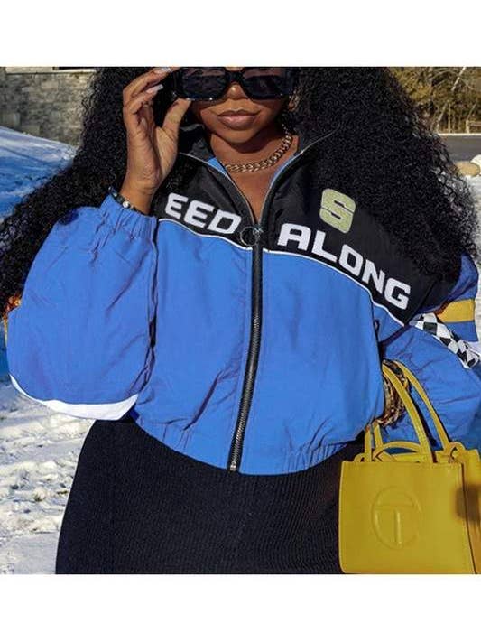 doudoune zippée en patchwork pour la vente par Queen Fashion