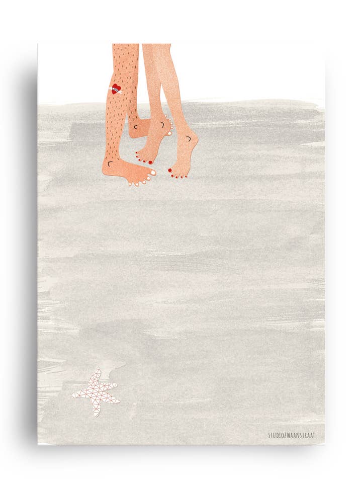 postcard ‘beachlove' for wholesale by STUDIOZWAANSTRAAT