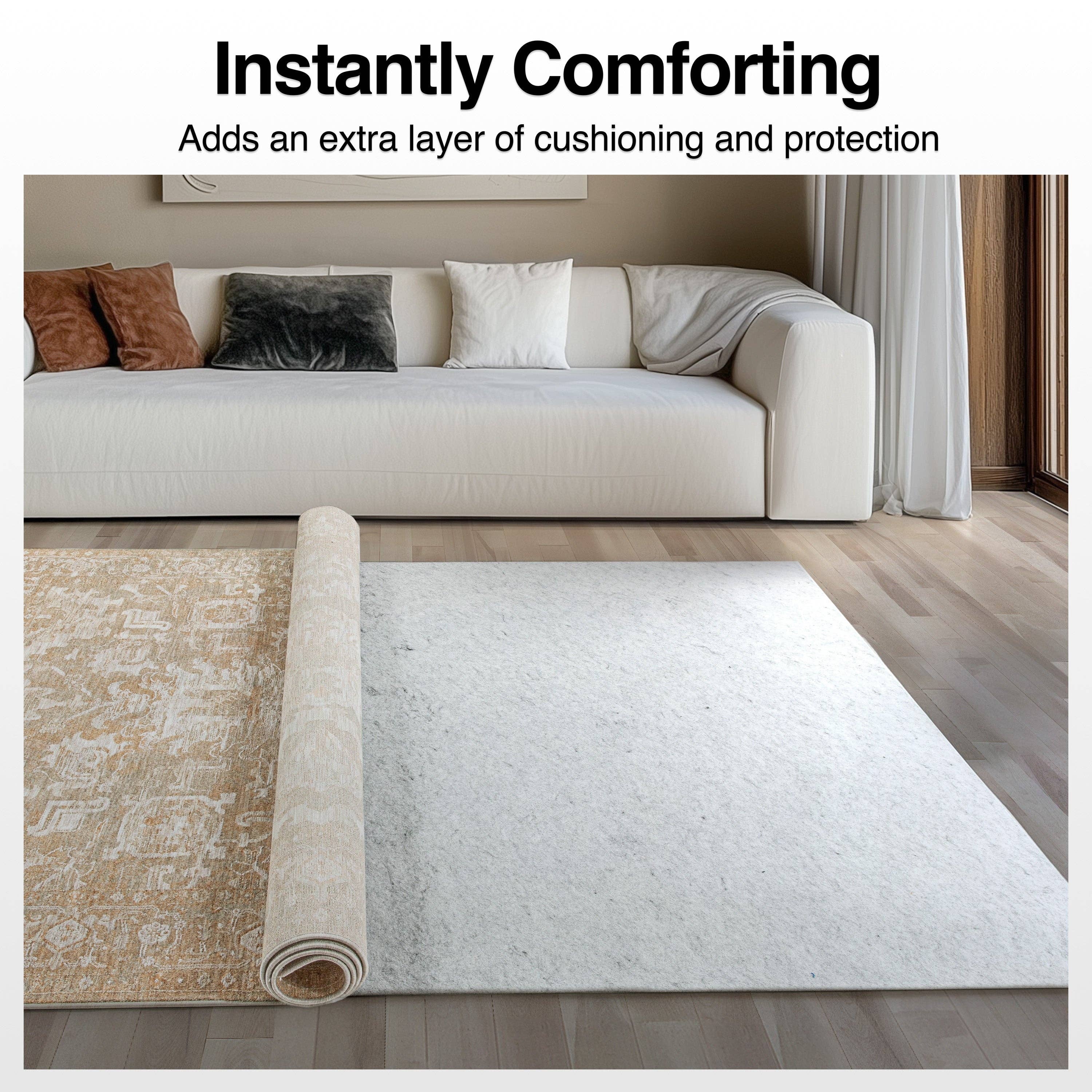 Well Woven - Wholesale Area Rug - Non-Slip Felt Rug Pad – Easy to Trim, Safe for Floors, 1/4"2