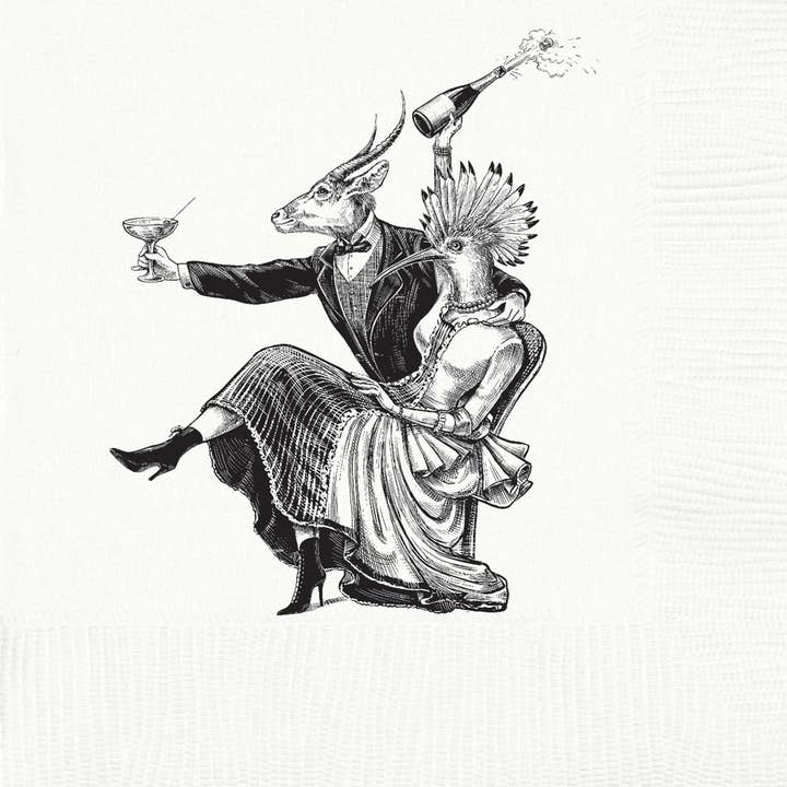 Poppin Bottles with Models Cocktail Napkins for wholesale by Alexa Pulitzer