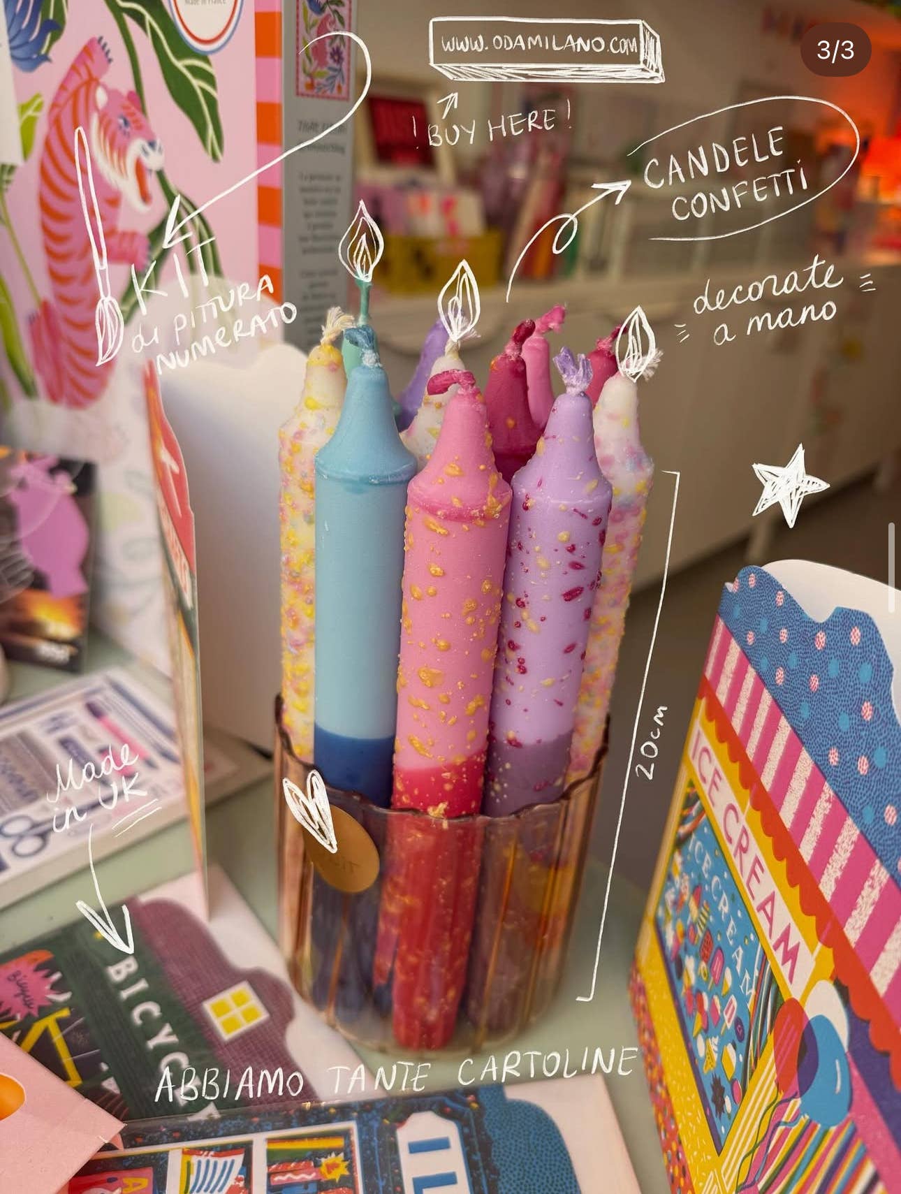 Nordtrice - Wholesale Tapered Candle/Candlestick - Taper candles- CONFETTI Mix7
