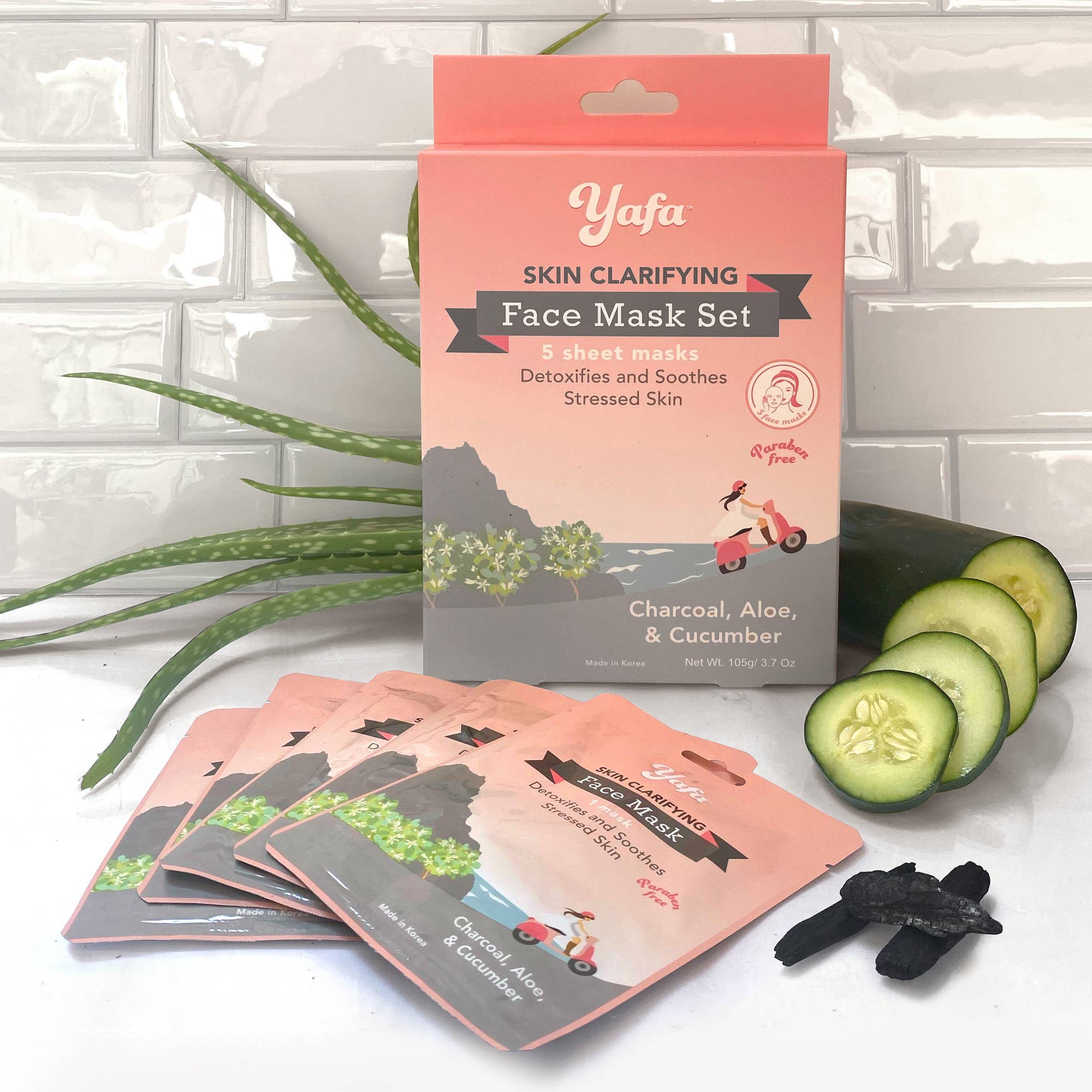Yafa Beauty - Wholesale Skincare Face Mask - Yafa Charcoal Face Sheet Mask5