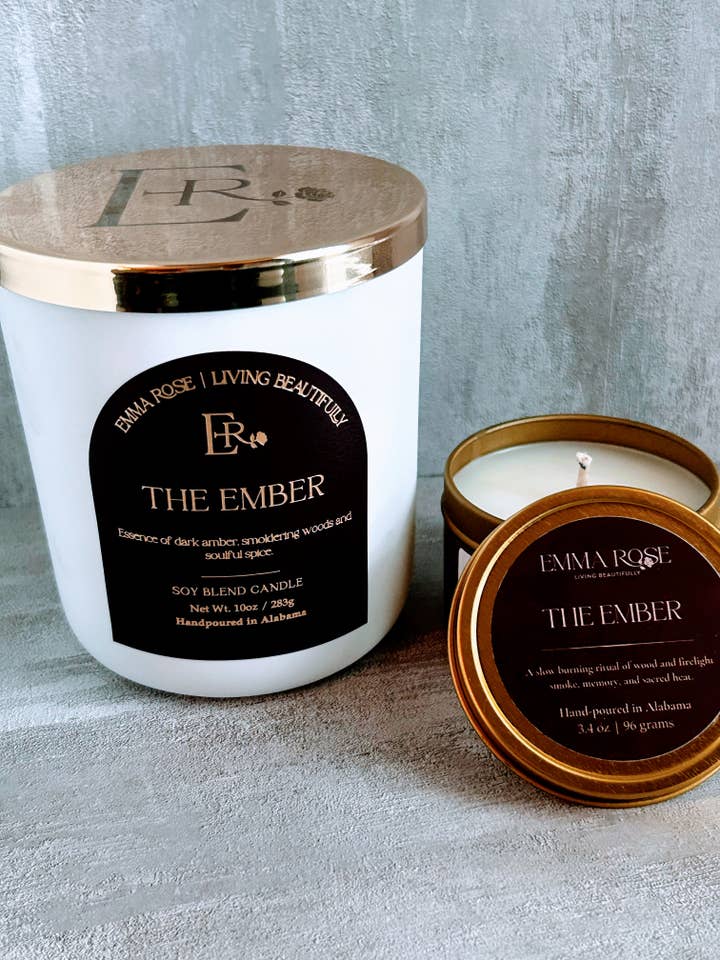 The Ember – Luxury Candle | Smoky Amber & Palo Santo for wholesale by Emma Rose