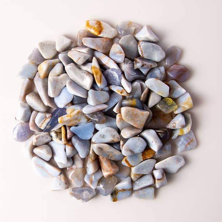 Tree of Life Gems - Wholesale Spiritual Stone/Crystal - Small Tumbled Opaque Blue Chalcedony4