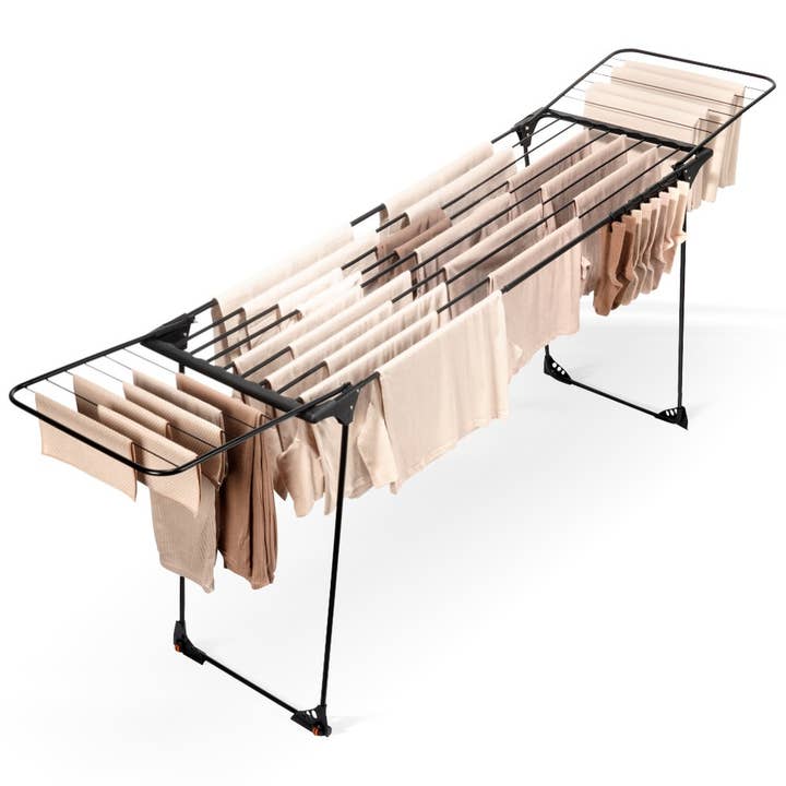 Drying Rack Metal Black Sliding XXL 204-260x56x103 cm for wholesale by Vilde