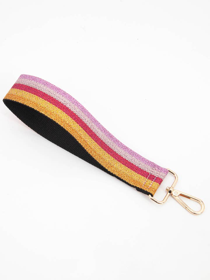 Glitter Striped Wrist Strap in Pink & Red for wholesale by Sarta Accessories