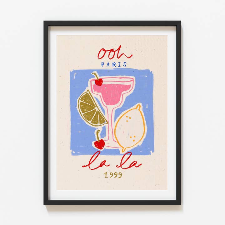 Ooh La La | Impressão de Cocktail Francês | SEM MOLDURA por atacado de SimplyExtraJordanary