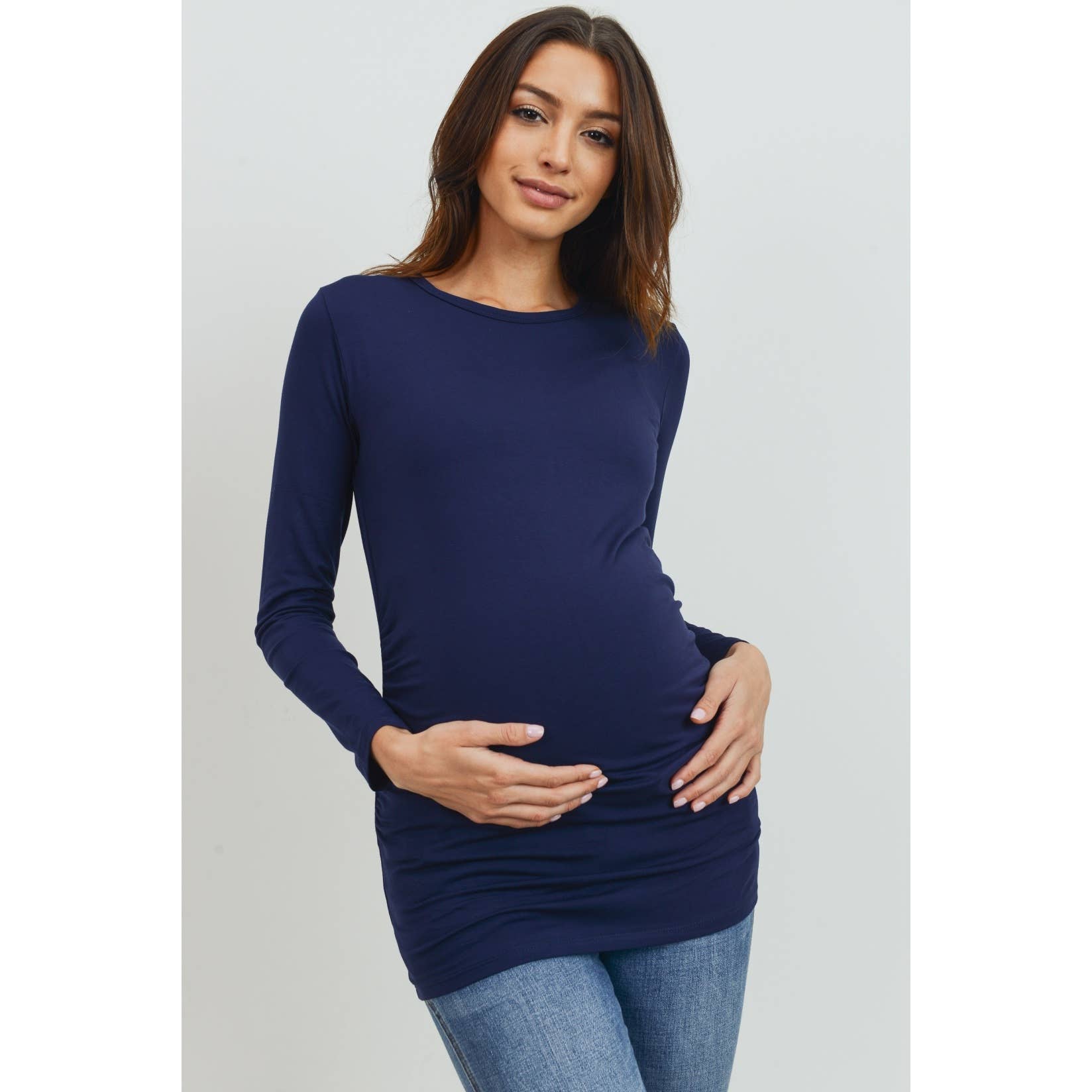Hello Miz - Wholesale Top - Maternity - Long Sleeve Maternity Crewneck Knit Top16