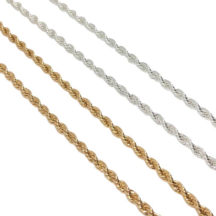 Gifts From The Crypt - Wholesale Link & chain necklace - Rope Chain Necklace | Gold Silver Twist Link Stainless Steel3