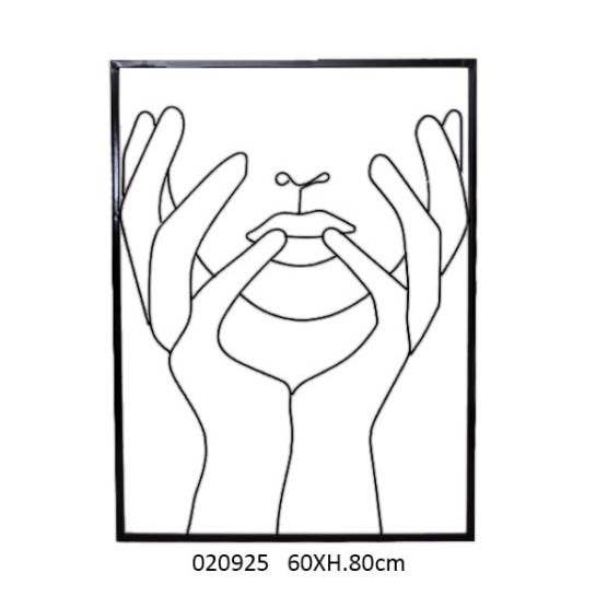 Wanddekoration Gesicht 60 x 1 x H.80 cm für den Großhandel von Faye