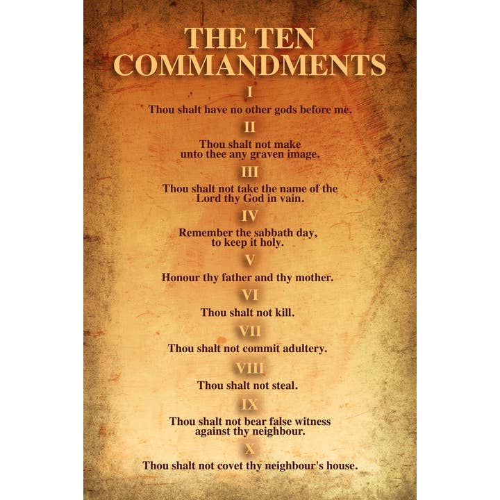 Gotham Gifts - Wholesale Poster - The Ten Commandments Cool Wall Decor Art Print Poster 12x18
