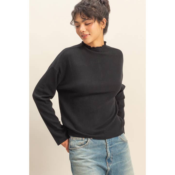 HYFVE - Wholesale Shirt - Women's - Oversized High Neck Top With Side Slit3