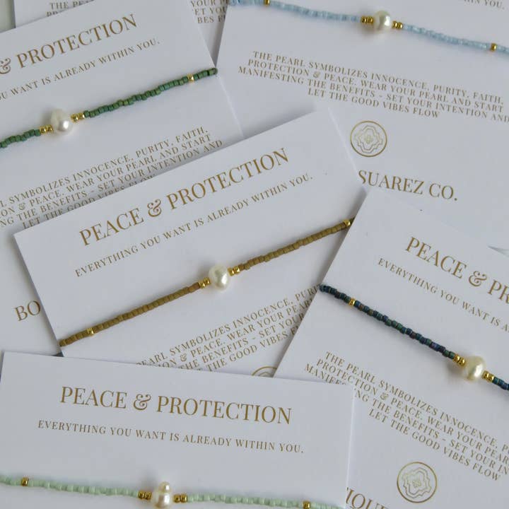 Boutique Suarez Co. - Wholesale Beaded Bracelet - Manifest Peace - Pearl Bracelet58