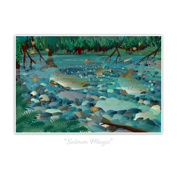 Art Poster - Salmon Magic for wholesale by Bella Blue Designs