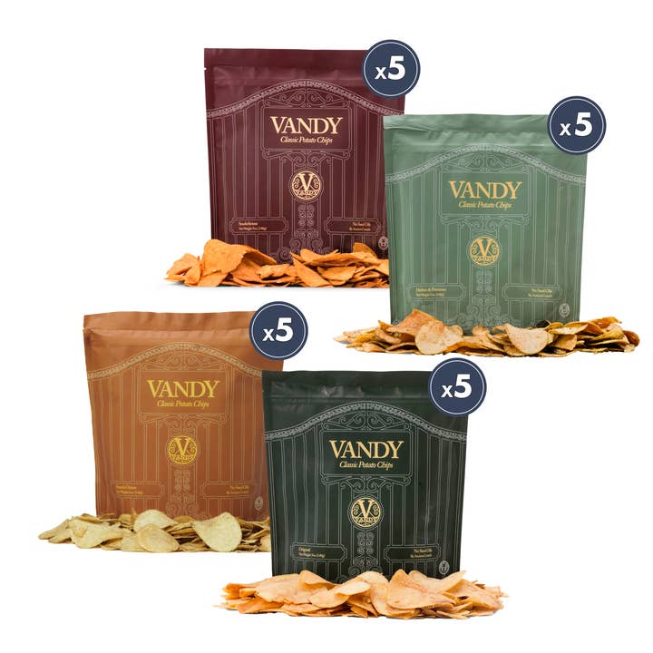 Vandy Crisps, Master Flavor Bundle, 5oz Bag Case for wholesale by Ancient Crunch