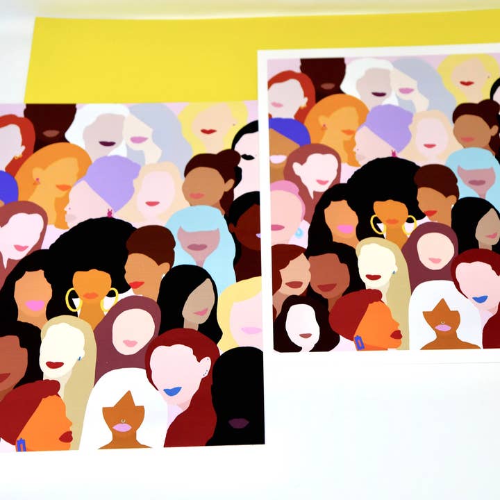 Hear Me Roar Digitally Illustrated Women Empowerment Print - Sisterhood Art Print Celebrating Diversity and Womanhood - The Future Is Female for wholesale by Wish Art Studios