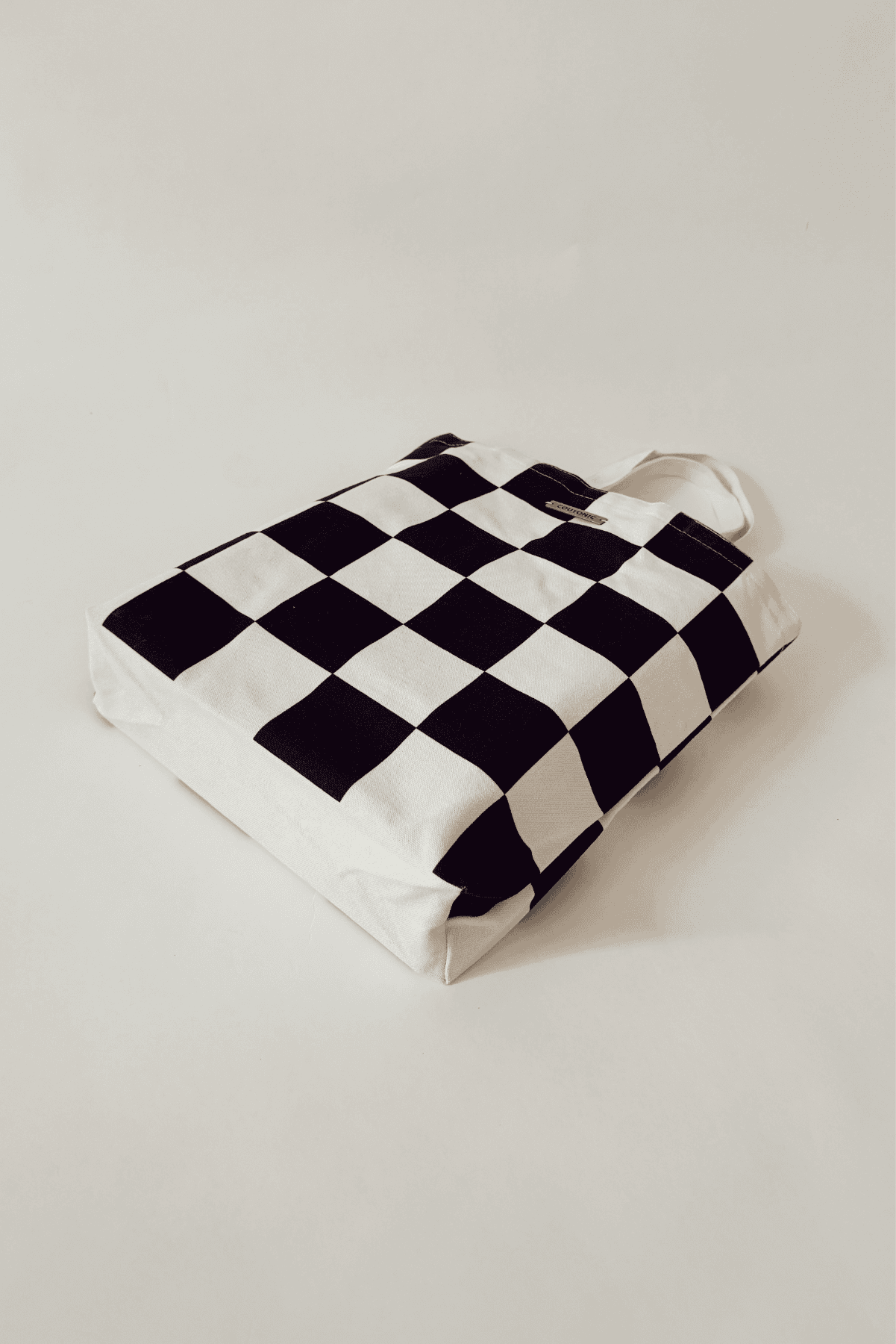 COUTONIC - Wholesale Tote Bag - Women's - Organic Cotton Black Sands Checker Tote 2.02