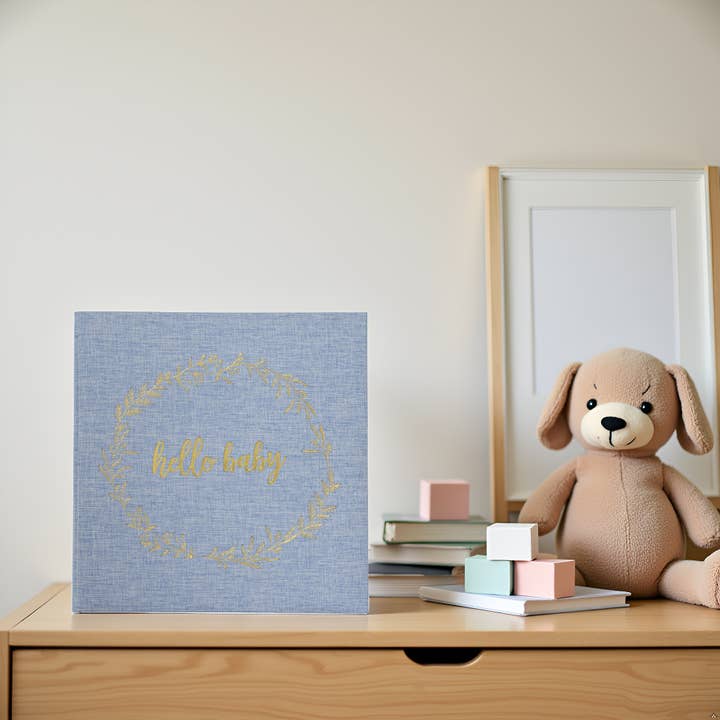 Kate & Milo - Wholesale Memory Book - Kids & Baby - Denim Hello Baby Square Memory Book2